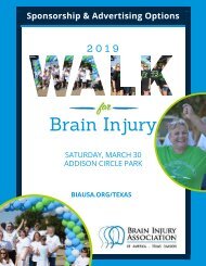 2019 DFW Walk for Brain Injury Sponsorship