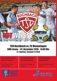 Stadionzeitung TSV Buchbach - FC Memmingen