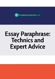 Essay Paraphrase - Technics and Expert Advice