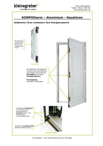 Info-Blatt-Energie-Türschnitte - Kleinegreber Haustüren