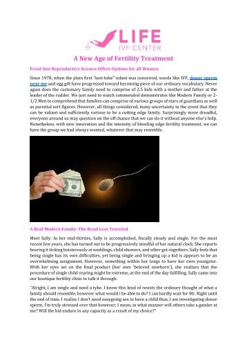 A New Age of Fertility Treatment