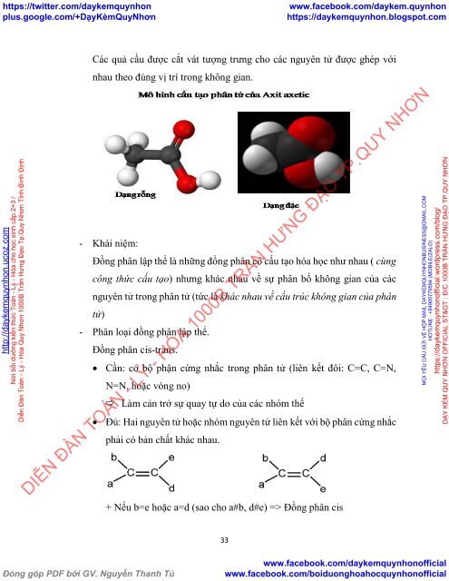 Chuyên đề Liên kết hóa học và công thức phân tử
