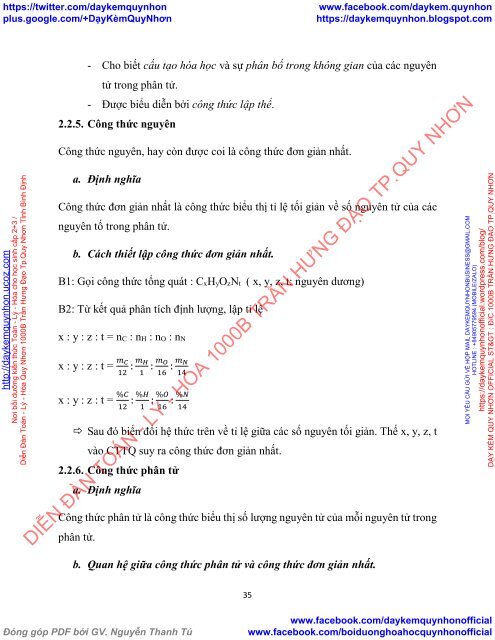 Chuyên đề Liên kết hóa học và công thức phân tử