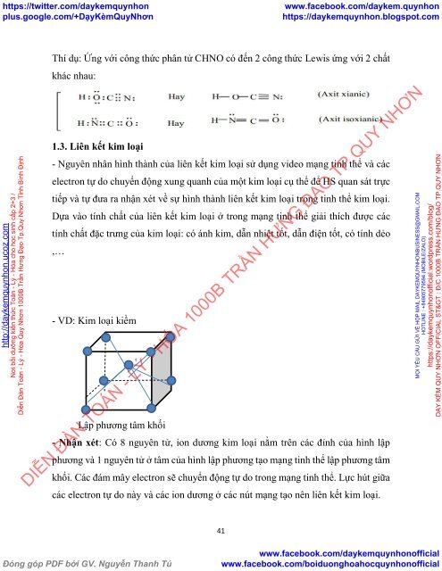 Chuyên đề Liên kết hóa học và công thức phân tử