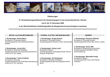 1 Platzierungen 57. Bundesleistungswettbewerb der ...