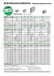 KLB-Klimaleichtblöcke Ergänzungsprogramm - KLB-Klimaleichtblock