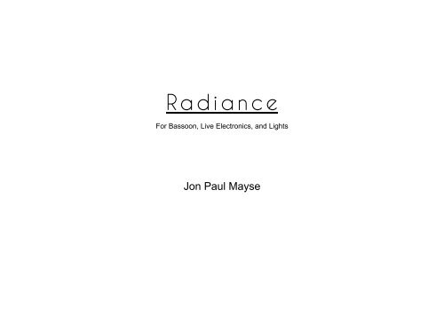 Radiance for Bassoon and Live Electronics