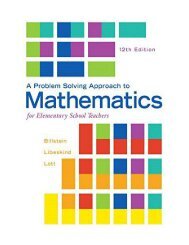 A Problem Solving Approach to Mathematics for Elementary School Teachers