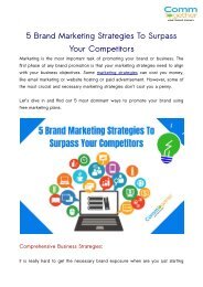 5 Brand Marketing Strategies To Surpass Your Competitors