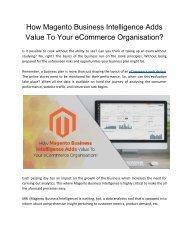 How Magento Business Intelligence Adds Value To Your eCommerce Organisation_