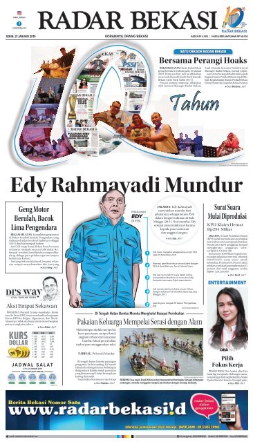 E - PAPER RADAR BEKASI EDISI 21 JANUARI 2019