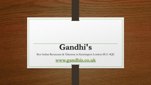 Gandhi’s | Indian restaurant in SE11