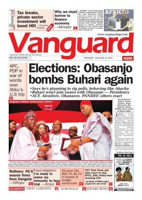 21012019 - Elections Obasanjo bombs Buhari again