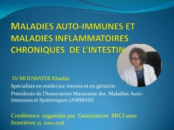 MALADIES AUTO-IMMUNES : conférence à l'association marocaine des MICI sans frontières 