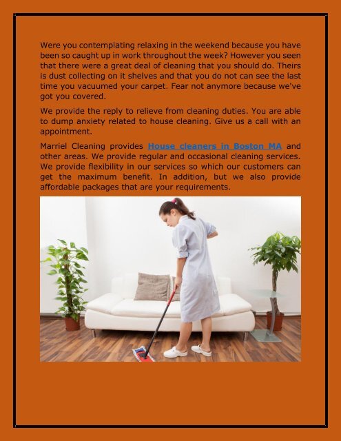 House Cleaners in Boston MA