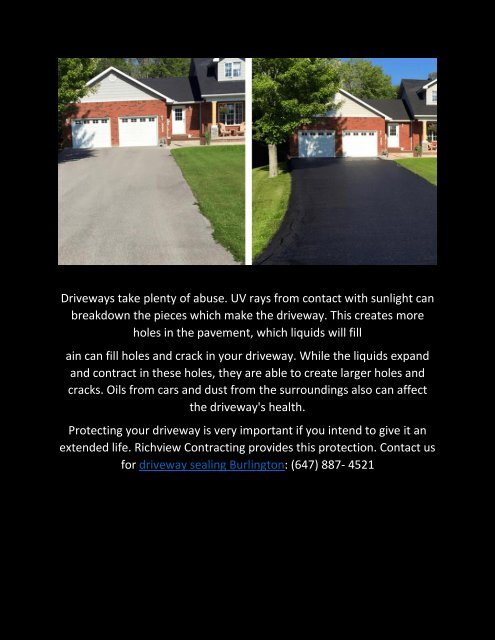 Driveway sealing burlington