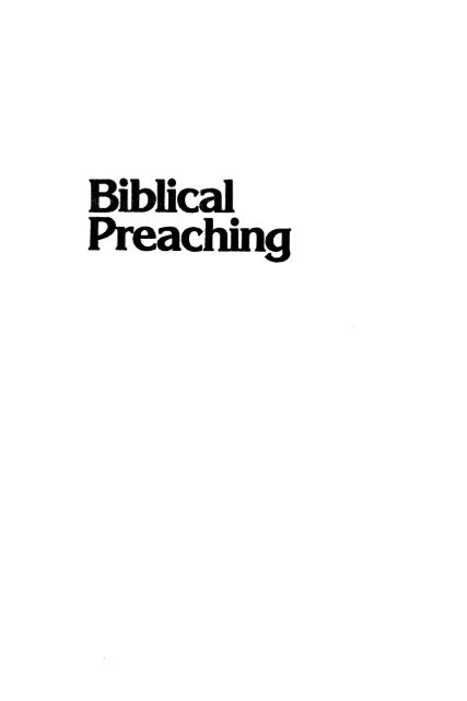 Biblical Preaching