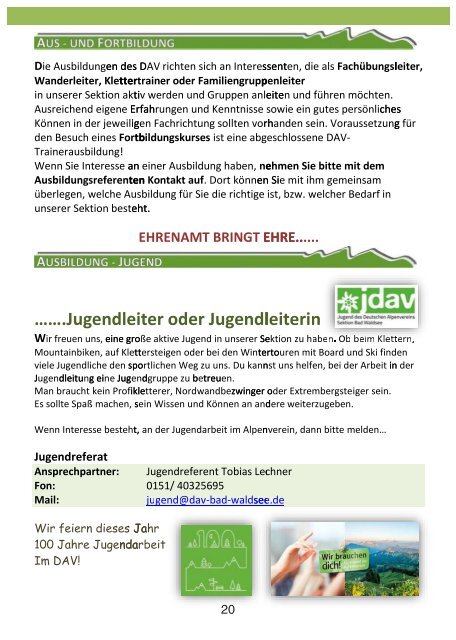 DAV Jahresprogramm 2019 für E-Paper