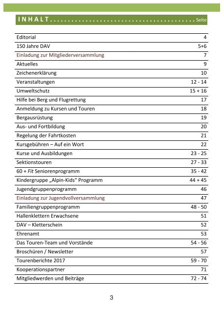 DAV Jahresprogramm 2019 für E-Paper