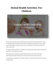 Dental Health Activities  For Children