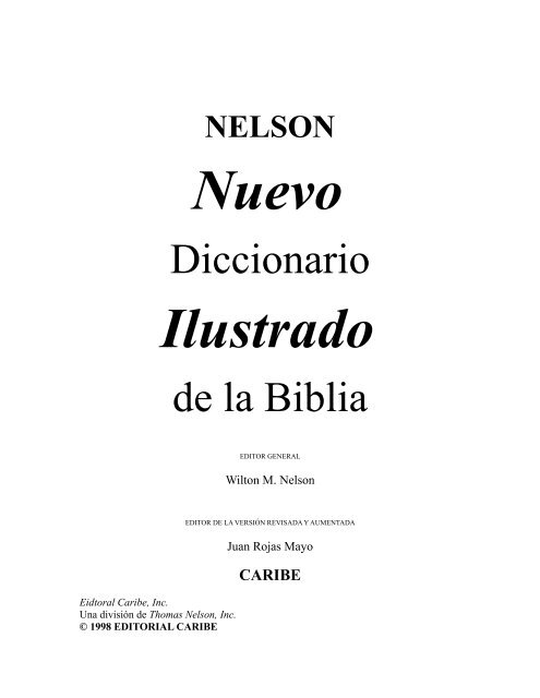Wilton M Nelson Diccionario Ilustrado De La Biblia