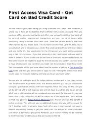 First Access Visa Credit Card Reviews Will It Worth A Have Or Not To Go For These Credit Cards
