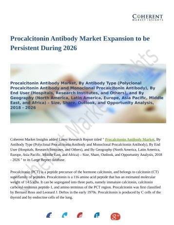 Procalcitonin Antibody Market Estimated to Record Highest CAGR by 2026