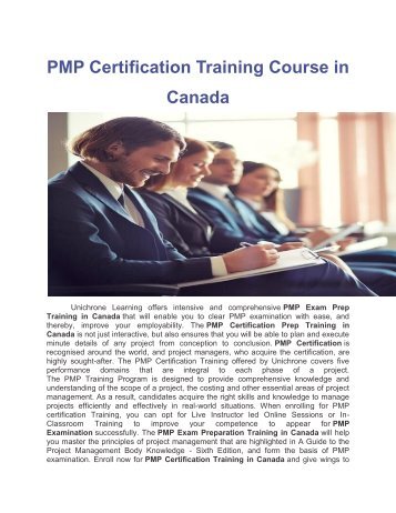 PMP Certification Training Course in Canada Pdf file