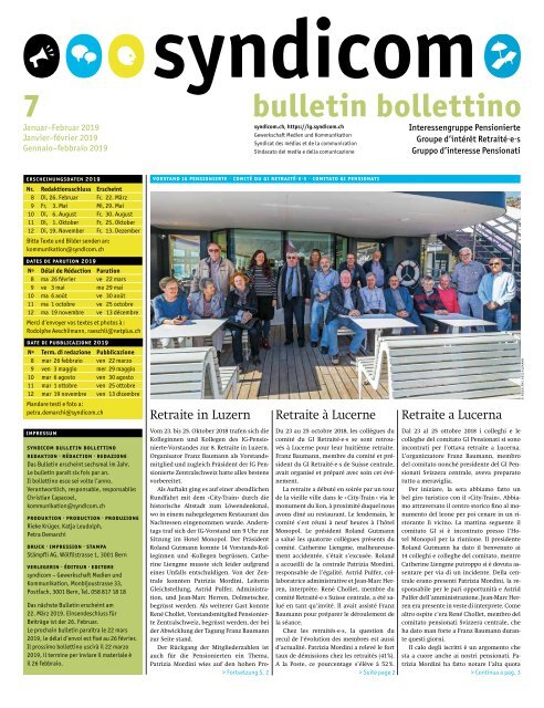 syndicom Bulletin / bulletin / Bolletino 7