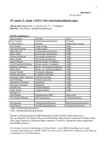 25. møde (2. møde i 2012) i Hovedarbejdsmiljøudvalget. - Mit BUF