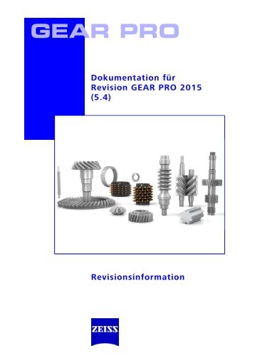 GEAR PRO. Dokumentation für Revision GEAR PRO 2015 (5.4) Revisionsinformation