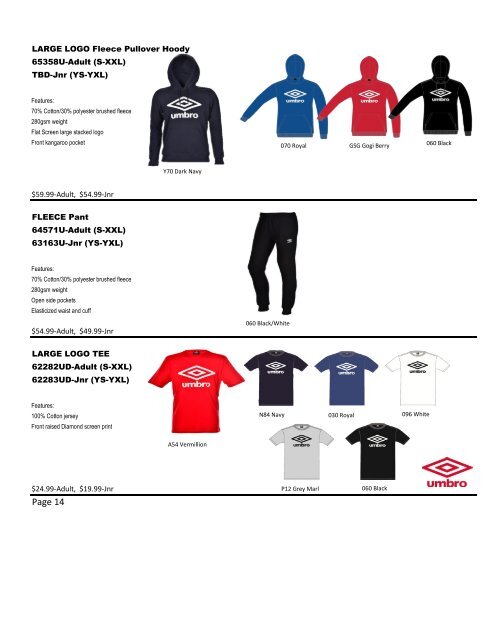 SS19 Umbro Catalogue  6-20-18