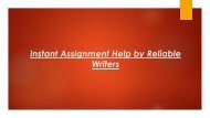 Instant Assignment Help by Reliable Writers