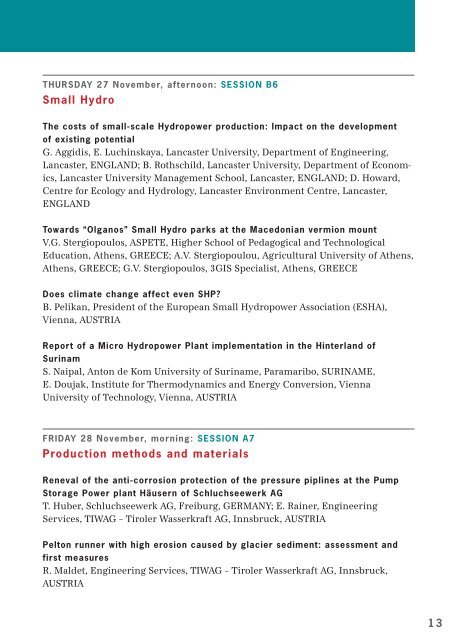 Hydropower plants in the context of the climatic change - TU Wien