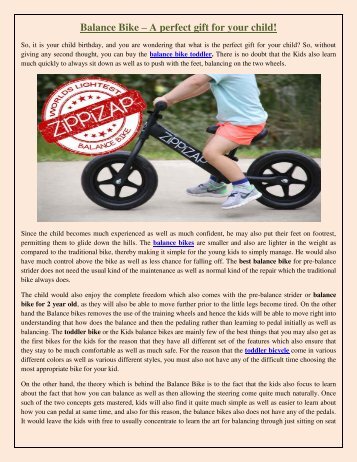 Balance Bike – A perfect gift for your child!