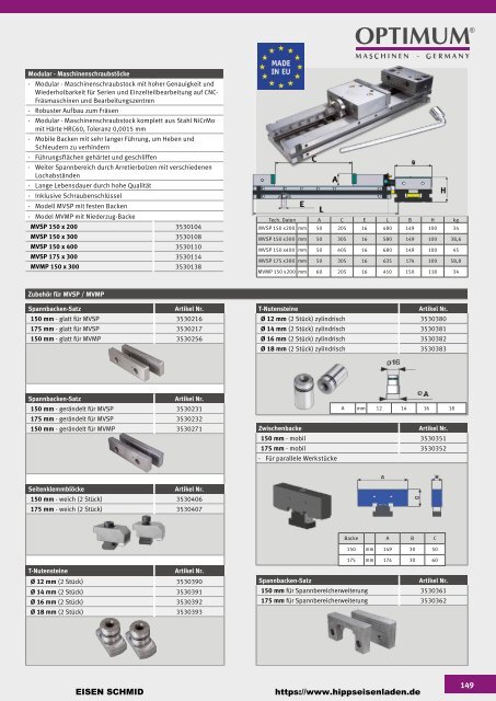 CNC Maschinen von Optimum.