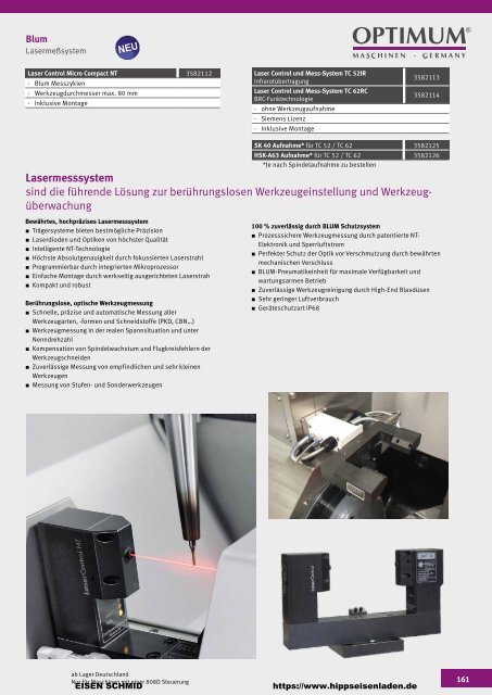 CNC Maschinen von Optimum.