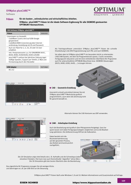 CNC Maschinen von Optimum.