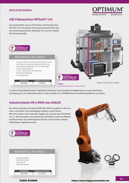 CNC Maschinen von Optimum.