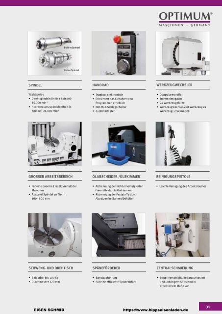 CNC Maschinen von Optimum.