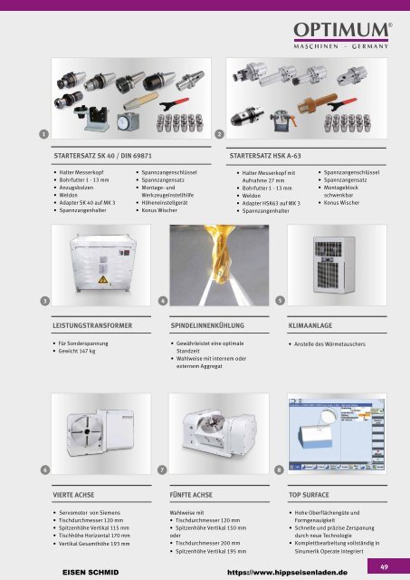 CNC Maschinen von Optimum.