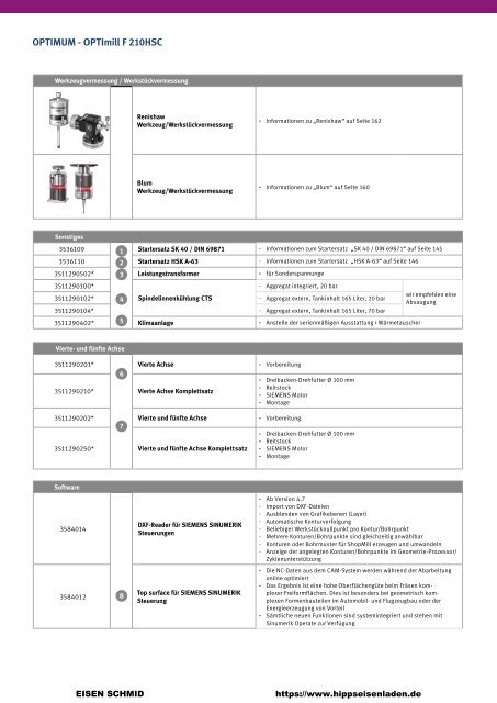 CNC Maschinen von Optimum.