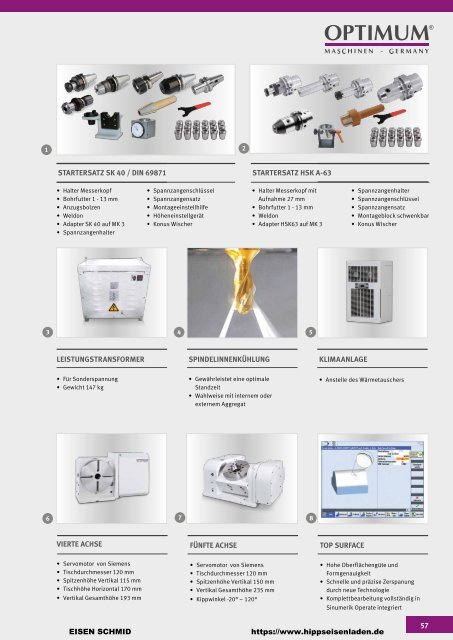 CNC Maschinen von Optimum.