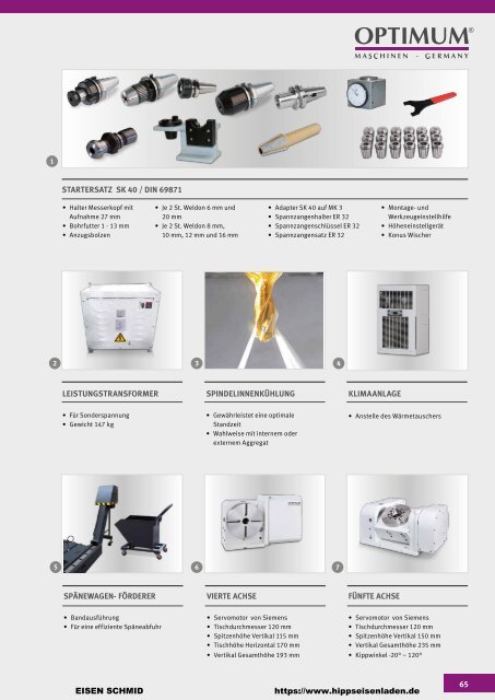 CNC Maschinen von Optimum.