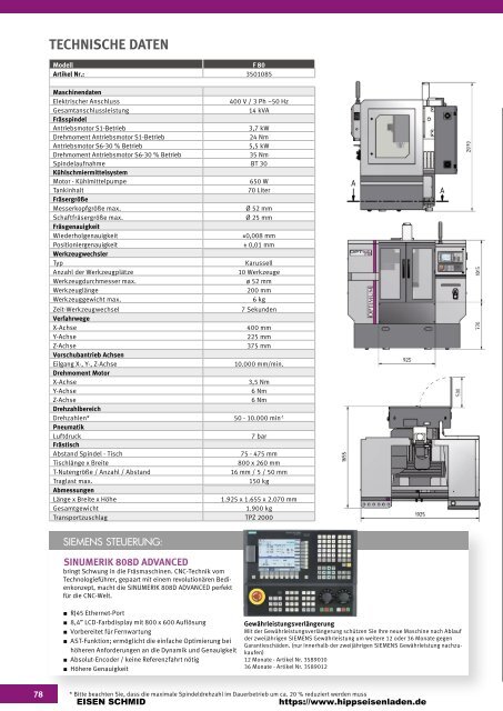 CNC Maschinen von Optimum.