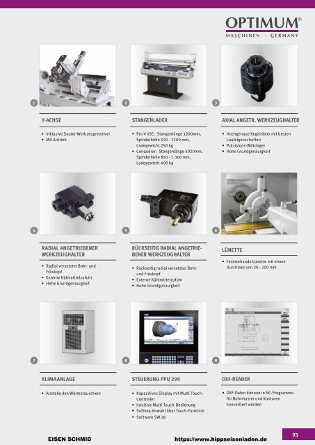 CNC Maschinen von Optimum.