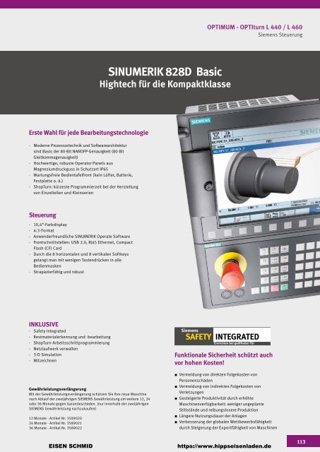 CNC Maschinen von Optimum.