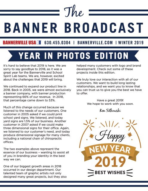 Bannerville Winter 2019 Newsletter