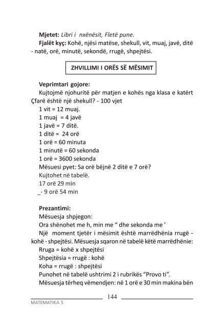 Plani Mesimor MATEMATIKA 5