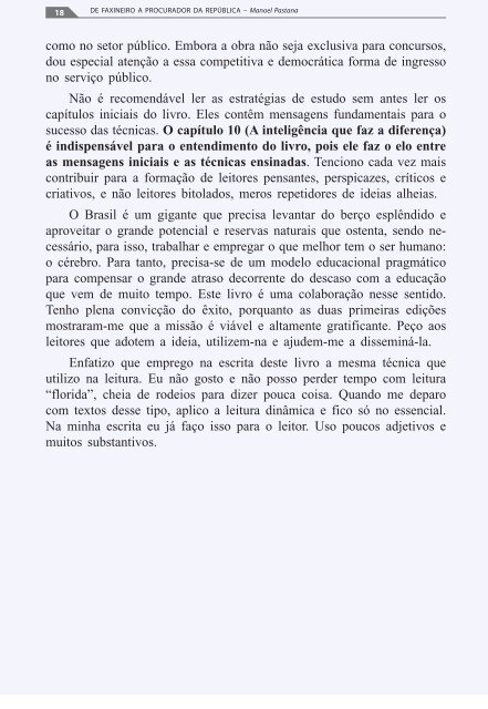 De Faxineiro a Procurador da Republica - Manoel Pastana - 2012-2